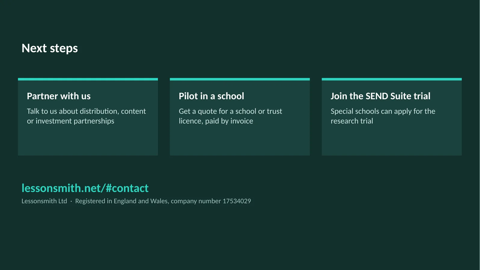 Slide 10: Next steps